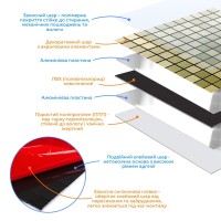 Самоклеюча алюмінієва плитка зелене золото мозаїка 300х300х3мм SW-00001168 (D)