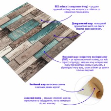 Декоративна 3D панель самоклейка під дерево Синє дерево 700x700x6мм (088) SW-00000275