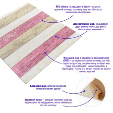 Декоративна самоклейка 3D панель Ніжно-рожеве дерево 700x700x4мм (381) SW-00000527