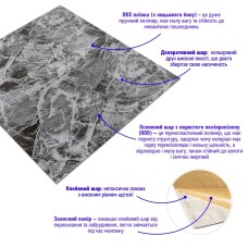 Декоративна 3D панель самоклейка Мармурова плитка 700x770x4мм (192) SW-00000529