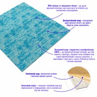 Декоративна 3D панель самоклейка під цеглу Блакитний мармур 700x770x5мм (065) SW-00000033