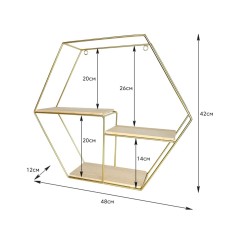 Полиця настінна шестикутник XL 480*420*120мм (D) SW-00001638