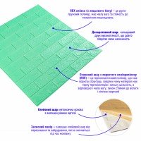 3D панель самоклеюча цегла М'ята 700x770x3мм (012-3) SW-00000233