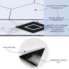 Самоклеюча вінілова плитка 600х600х1, 5мм, ціна за 1 шт. (СВП-211) Глянець SW-00000517