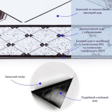 Самоклеюча вінілова плитка 600х600х1, 5мм, ціна за 1 шт. (СВП-213) Глянець SW-00000519