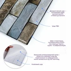 Декоративная ПВХ плитка на самоклейке квадрат 300х300х5мм, цена за 1 шт. (СПП-600) SW-00000525