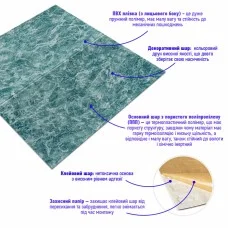 Декоративная 3D панель самоклейка Морская мраморная плитка 700x700x4мм (362) SW-00000530