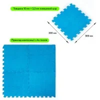 Пол-пазл плюшевый ГОЛУБОЙ 30*30*1cm (D) SW-00002090