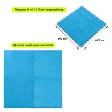 Пол-пазл плюшевый ГОЛУБОЙ 60*60*1cm (D) SW-00002091